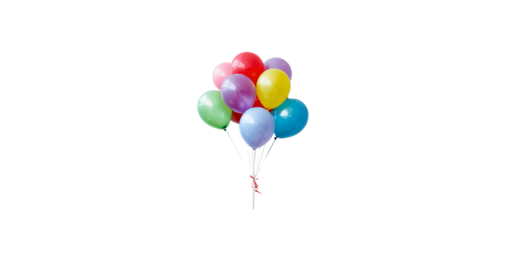 A bunch of colorful balloons isolated on a white background