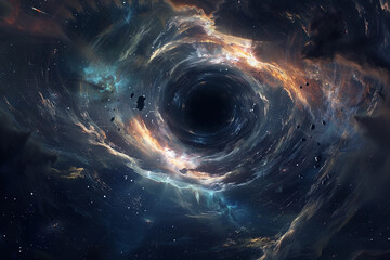 Black Holes as gateways daring explorers venturing into the unknown the ultimate adventure - obrazy, fototapety, plakaty