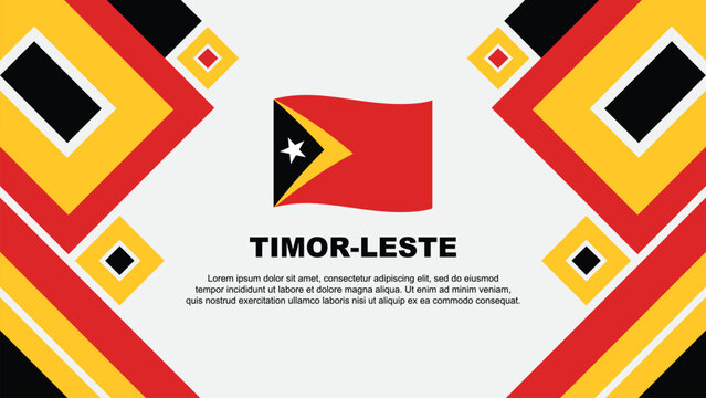 Timor Leste Flag Abstract Background Design Template. Timor Leste Independence Day Banner Wallpaper Vector Illustration. Timor Leste Cartoon - Powered by Adobe