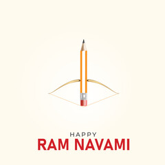 Shree Ram Navami. creative Ram Navami ads, Happy Ram Navami Day creative design, 3D illustration