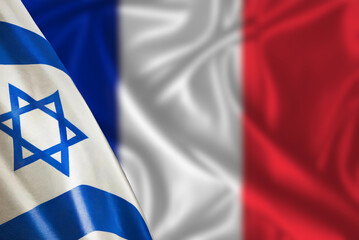 Flaggen von Frankreich und Israel