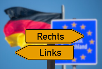 Deutschland und politische Richtung Rechts und Links