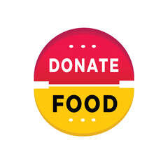 Donate food sticker icon modern style. Banner design for business, advertising, promotion. Vector label design.
