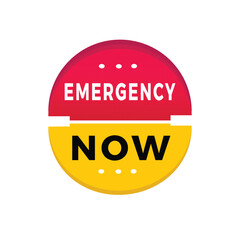 Emergency now sticker icon modern style. Banner design for business, advertising, promotion. Vector label design.
