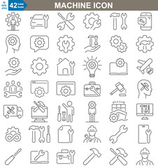machine tool Icons set vector illustrator