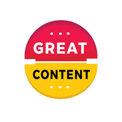 Great content sticker icon modern style. Banner design for business, advertising, promotion. Vector label design.

