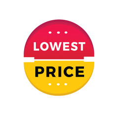 Lowest price sticker icon modern style. Banner design for business, advertising, promotion. Vector label design.
