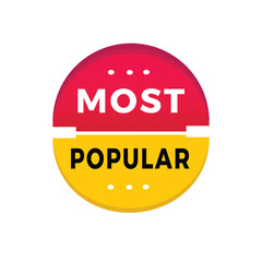 Most popular sticker icon modern style. Banner design for business, advertising, promotion. Vector label design.
