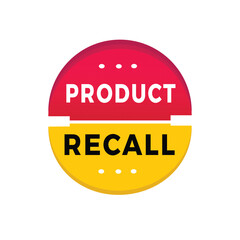 Product recall sticker icon modern style. Banner design for business, advertising, promotion. Vector label design.
