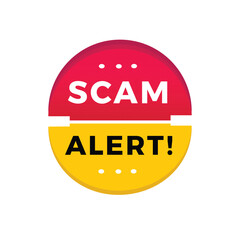 Scam alert sticker icon modern style. Banner design for business, advertising, promotion. Vector label design.
