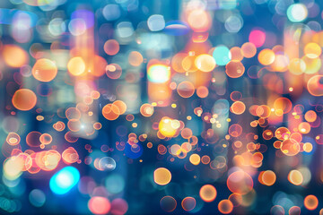 Obraz na płótnie Canvas City Night Lights Digital Bokeh A digital bokeh background of city night lights, creating a vibrant and energetic feel Ideal for urban-themed