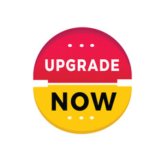 Upgrade now sticker icon modern style. Banner design for business, advertising, promotion. Vector label design.
