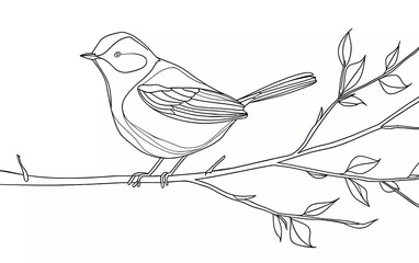 Continuous line art or One single Line Drawing of a honeybird picture vector illustration