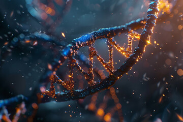 close up of DNA strands being replicated, the fundamental process of genetic inheritance captured in detail - obrazy, fototapety, plakaty