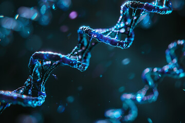 close up of DNA strands being replicated, the fundamental process of genetic inheritance captured in detail