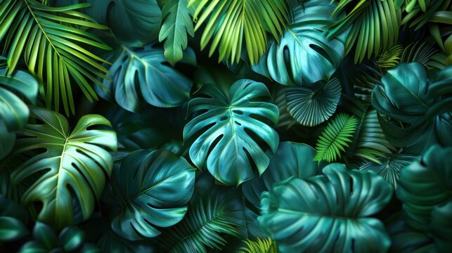 Tropical plants wallpaper design