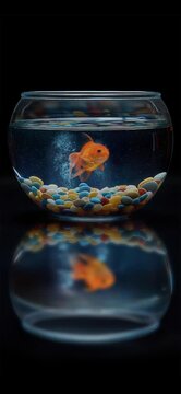 goldfish in a glass bowl