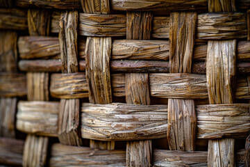 Close up of woven basketry 