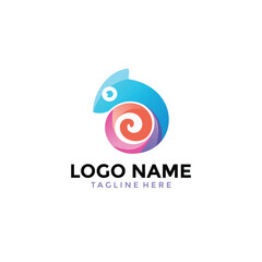 Chameleon Logo Vector Design Template
