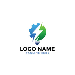 Lamp Electric Logo Vector Design Template