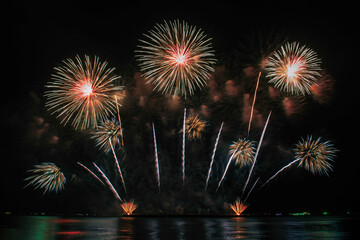 Colorful vibrant Firework celebrate anniversary happy new year 2024, 4th of july holiday festival....