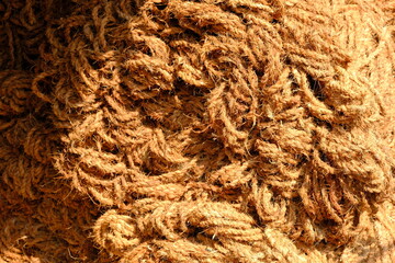 Jaring sabut kelapa, coconut coir net. made of woven coconut coir rope. This net is useful for mine reclamation and reclamation of the environment damaged by humans.
