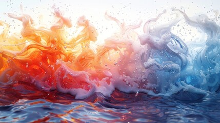 Water level sharp texture of colorful sparks bubbles - obrazy, fototapety, plakaty