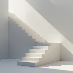 Create a 3D rendering of an artistic interpretation of stairs or steps, AI Generative