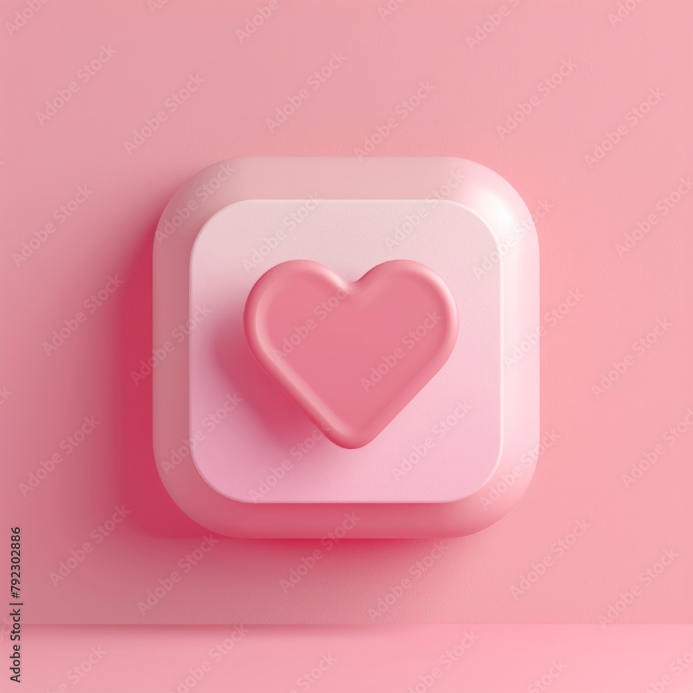 Poster generate a 3d icon representing a social media 'like' notification, ai generative