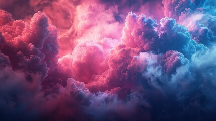Neon pink and blue light casting a surreal glow on cloud formations, AI Generative - obrazy, fototapety, plakaty