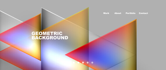 Fototapeta premium A colorful geometric background featuring triangles in various tints and shades of electric blue on a sleek gray backdrop. Perfect for publications, graphics, or as a trendy font backdrop