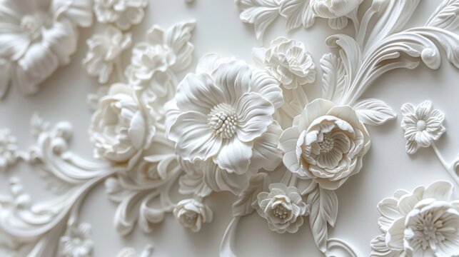 White motif wallpaper