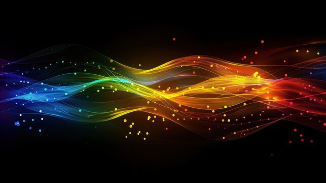 Abstract digital technology background, Abstract yellow waves - data flow concept.Digital technology background,. digital futuristic.