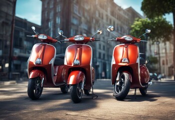 'd scooters render scooter motorcycle motor motorbike transport three-dimensional electric moped...