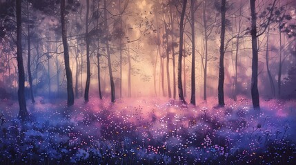 Naklejka premium Hazy beautiful little flower illustration poster web background