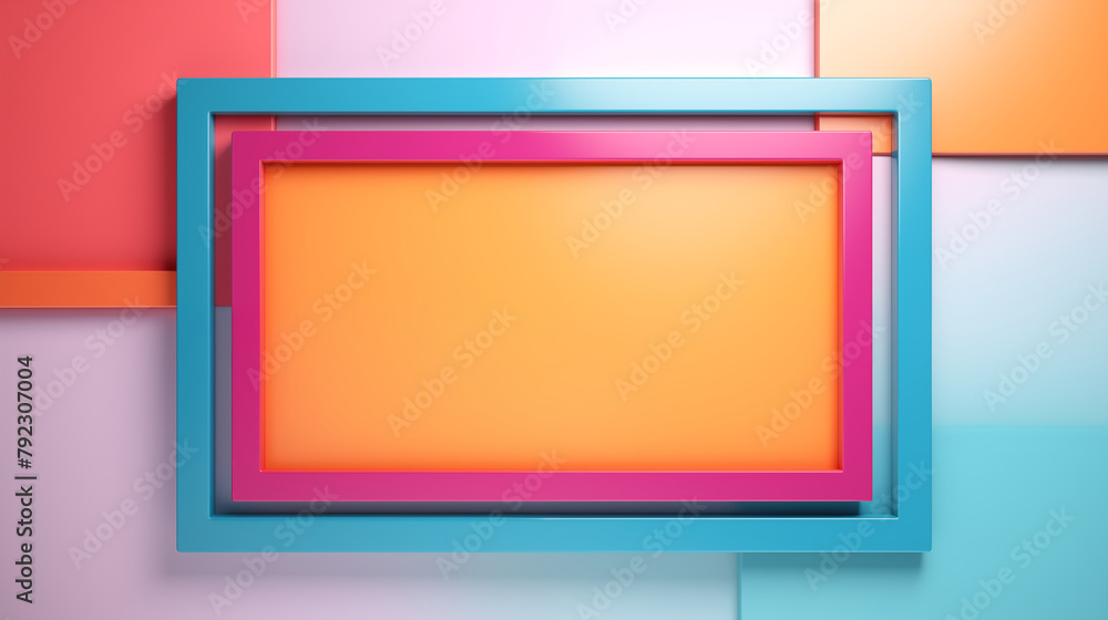 Fototapete a modern frame with abstract shapes and bold colors, adding a contemporary touch to the photo, with 