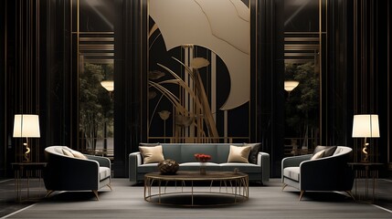 Elegance redefined through minimalist Art Deco design elements.