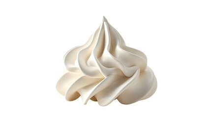 A swirl of white cream on an isolated background