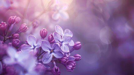 A close-up image of a cluster of purple lilac flowers. The flowers are in focus  with a blurred background.