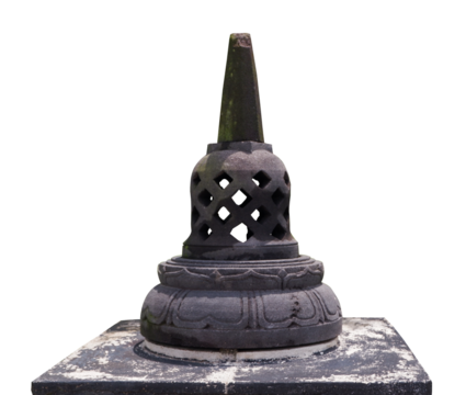 miniature temple stupa on a white background