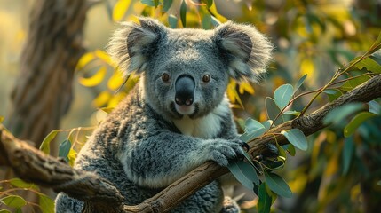 Fototapeta premium Koala Wonderland: Branch Dweller in 4K Splendor