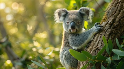 Obraz premium Koala Wonderland: Branch Dweller in 4K Splendor