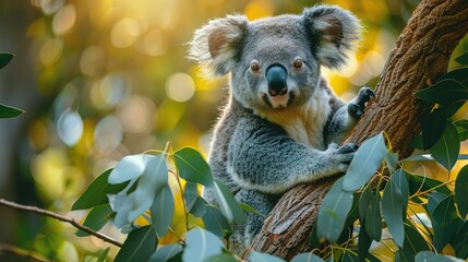 Obraz premium Arboreal Serenity: Koala Bear Dining in 4K Brilliance