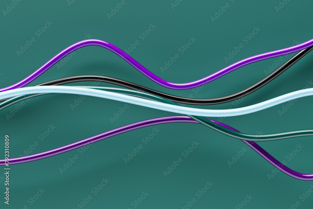Poster 3d illustration of geometric colorful wave surface. pattern of simple geometric shapes