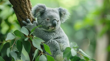 Fototapeta premium Branch Retreat: Koala Bear Indulgence - 4K Wallpaper