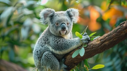 Obraz premium Branch Retreat: Koala Bear Indulgence - 4K Wallpaper