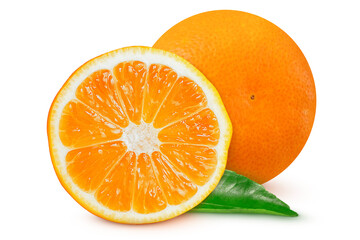 Tangerines or oranges on isolated white background