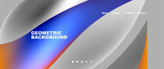 A geometric background featuring a gradient of blue, white, and orange, inspired by automotive design elements like automotive lighting, bumper, rim, and vehicle door