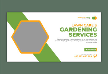 Lawn Mower Garden or Landscaping Service Postcard Template. Eddm Postcard Design, Event Card Design, Direct Mail Template, Invitation Design. leaflet, grass, equipment, gardener