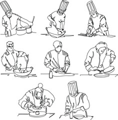 Chef Monoline Illustration